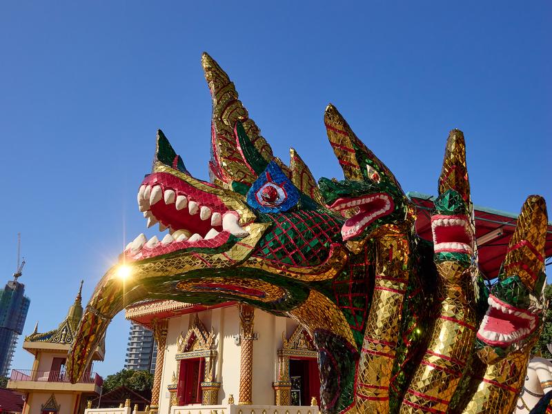 Dragon mosaic details, Wat Chayamangkalaram Thai Buddhist Temple, Penang, Malaysia