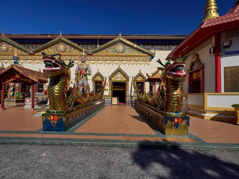 Exterior temple details, Wat Chayamangkalaram Thai Buddhist Temple, Penang, Malaysia