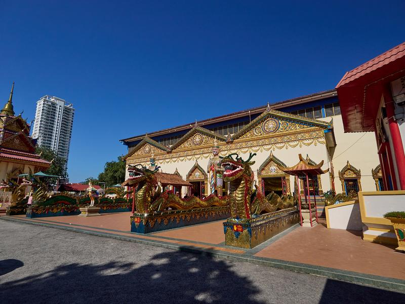Exterior temple details, Wat Chayamangkalaram Thai Buddhist Temple, Penang, Malaysia