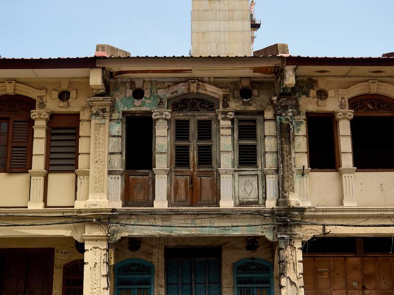 Weathered and textured building, Penang, Malaysia